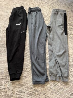 Men’s Medium Puma & Under Armour Joggers Bundle | 3 Pairs | Athletic Sweatpants